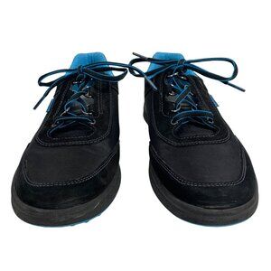 SAS Womens Black Sporty Lace-Up Walking Shoes Blue Accents Tripad Comfort SZ 9S